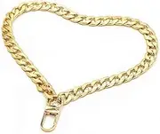 WEICHUAN 8 DIY Iron Flat Chain - Wrist Strap Wrist Chain Purse Straps Handbag Chains Accessories (Gold)