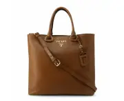 Prada Vitello Phenix Cognac Brown Shopping Tote Bag