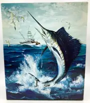 Avon Sea Trophy Blue Swordfish After Shave Collectible NIB!