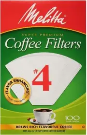 Melitta #4 Cone Coffee Filters, White, 100 Total Filters Count - Packaging May V