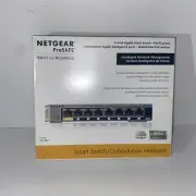 New Netgear ProSafe GS108T-200NAS 8-Port Gigabit Smart Switch – PD/AC Power