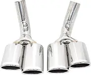 Compatible For 2008-2014 Benz G-Class W463 G500 G63 G550 Exhaust Tip Upgrade AMG Stainless Steel Muffler Tip Air Nozzle(Silver)