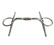 Euro Horse Full Cheek Horse Bit Copper Roller Stainless Steel Snaffle Bit 5''