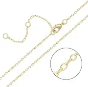 [ALEXCRAFT] Wholesale 12 PCS 14K Gold Plated Solid Brass O Chains Bulk for Jewelry Making (16-18 inch, 1.5mm)