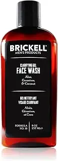 Brickell Men's Clarifying Gel Face Wash for Men, Natural and Organic Rich Foaming Daily Facial Cleanser Formulated With Geranium, Coconut and Aloe, 8 Ounce, Scented