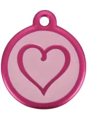 Red Dingo QR Pink Pet Tag, Heart, Small