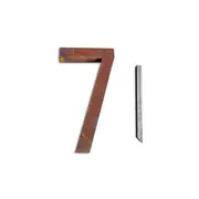 A.FRESCO Steel House Number SEVEN Wall Address Sign/Plaque 22.2x40cm Rust