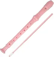 8 Hole Soprano Recorder for Children - Plastic Flute for Beginners With Cleaning Stick and Instruction Manual (Pink)