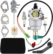 Hettluo GP5500 Carburetor w Fuel Shut-Off Valve Air Filter for Generac GP5000 GP5500 GP6500 GP6500E 5KW 5.5KW 6.5KW 389cc Generator 0G8442A111 Carb Tune Up Kit