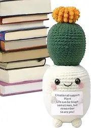 Crochet Cactus - Handmade Adorable Succulents for Emotional | Funny Crochet Cactus Potted Ornaments, Emotional Positive Life Doll for Room Offices Desktop