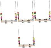 SUPVOX 4pcs Parrot Swing Parakeet Cage Accessories Bird Hamster Chew Parrot Accessories Bird Perch Stand Parakeet Stand Hanging Swing Feeder Stainless Steel Colorful