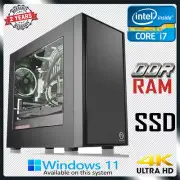 Intel Core i7 Quad Gaming PC Computer 32GB RAM SSD + 3TB HDD Home Desktop System