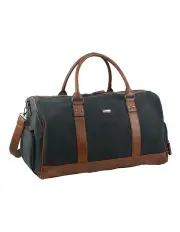 [PIERRE CARDIN] Canvas Overnight Duffle Bag in Black