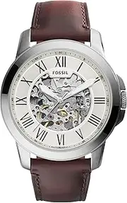 [FOSSIL] Grant Men's Watch with Chronograph or Automatic Display and Genuine Leather or Stainless Steel Band