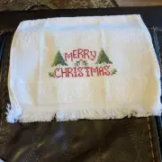 completed cross stitch Christmas fingertip towel white hand Sewn By seller new
