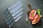 D2 Custom Hand Forged Chef Knife Set Kitchen Knife Set With Leather Roll Bag