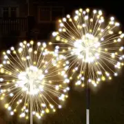 Solar Firework Lights, 2 Pack 120 LEDs 2 Lighting Modes Mixed Color