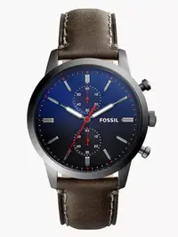 在飛比找Yahoo!奇摩拍賣優惠-手錶帶 FOSSIL手錶三眼計時時尚拼色錶盤商務休閑石英錶防