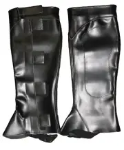 NOS Devon Aire 232 Black Leather Half Chaps Smooth Size Sm 17" Tall 13" Calf NEW