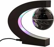 C Shape LED World Map Decoration Magnetic Levitation Floating Globe Light