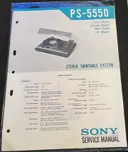 Sony PS-5550 Stereo Turntable System Original Service Manual 30 Pages New!