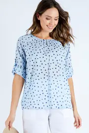 Cotton Spot Peasant Top--GOR-34898