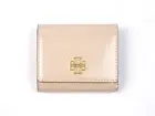 Tory Burch BRITTEN Devon Sand Patent Leather Tri-Fold Compact Wallet 159434