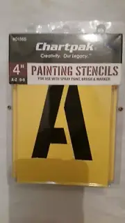1 Chartpak 01565 4" Painting Stencils A-Z 0-9 NEW!!