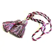 Curtain Tassel Twisted Drapery Tie Back Pink Purple Blue 20" Long Drop