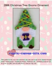 Christmas Tree Gnome Magnet- Plastic Canvas Pattern or Kit
