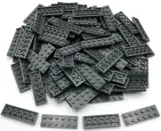 Lego 100 New Dark Bluish Gray Plates 2 x 6 Stud Pieces