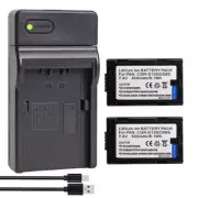 2x Battery +USB Charger for Panasonic CGR-D16 NV-DS38 NV-DS50 NV-DS55 NV-GX7