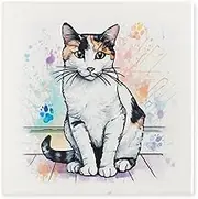 Art of Arora 2842 Calico Cat Ceramic Tile Picture Plaque Wall Art 20 x 20cm