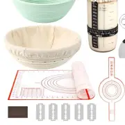 9-Inch Rattan Bread Proofing Baskets Set with Sourdough Starter Essentials