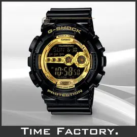 【時間工廠】CASIO G-SHOCK 日限 黑金狂潮 LED款 GD-100GB-1