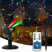 Christmas Laser Projector - Red and Green Starry Outdoor Garden Light with Remot