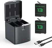 2100mAh Batteries Rechargeable Li-Ion Battery and 3 Slot Charger Case Accessories Compatible with Gopro Hero 13 Black Action Camera (2 Batteries+Charger)