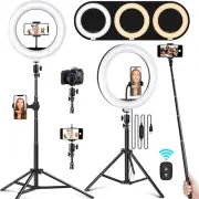10.2" Ring Light Kit - Adjustable Tripod Stand, Dimmable Leds for Makeup, Photog