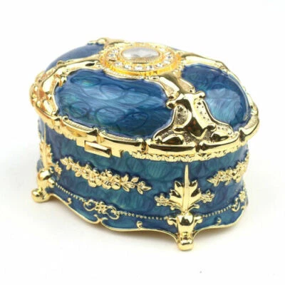 BLUE TIN ALLOY OVAL MUSIC BOX : BOHEMIAN RHAPSODY