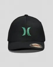[Hurley] Hurley Men's H20 Dri Pique Cap in Black/Green Size Small/Medium S/M Black/Green