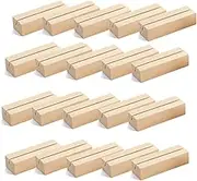 Rustic Wooden Place Card Holders - 20 Pcs Table Number Stands for Wedding & Events, Menu & Photo Memo Display 8*2.5*1.5 CM