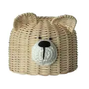 Lampshade Cover Bear Shape Dust-proof Rattan Lovely Appearance Replacement Lamp Shade for Home