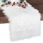 Festival Theme Holiday White Table Runner Christmas Table Runner Shelf