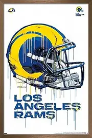 Trends International NFL Los Angeles Rams - Drip Helmet 20 Wall Poster, 14.725" x 22.375", Bronze Framed Version