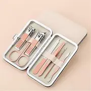 7/10/12/16/18pcs Portable Manicure Sets Pedicure Kits Nail Clipper Stainless Steel Personal Care Tools Clean Groom Dead Skin,10pcs