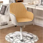 Vanity Chair Makeup Chair Accent Chair with Arms, 360° Swivel Chairs with Arms and Back Lounge, Comfy Velvet Upholstered Armchair Accent Chair for Home Office Bedroom 04,Solid Wood feet
