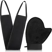 Pack of 2 Back Scrubs, Wash Cloth, Back Scrubber, Exfoliating Glove, Double-Sided Back Wash Strap, Exfoliating Shower Towel with Shower Gloves, Body Scrub, Back Washing Aid, Bath Accessories for Men