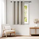 Linen Textured Curtain 63 Inch Length for Living Room Light Filtering Thermal...