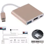 Type-C to 1080P HDMI USB 3IN1 HD USB 3.0 HUB USB-C Charging Port Adapter DI 4K