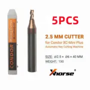 5x Xhorse 2.5mm Milling Cutter Fit For Mini Condor XC-007/XC-002/Dolphin XP-005